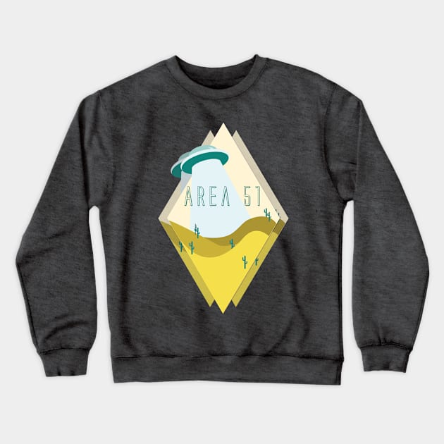 Triple Diamond-View Desert Area 51 in Peach Crewneck Sweatshirt by NichDesigns